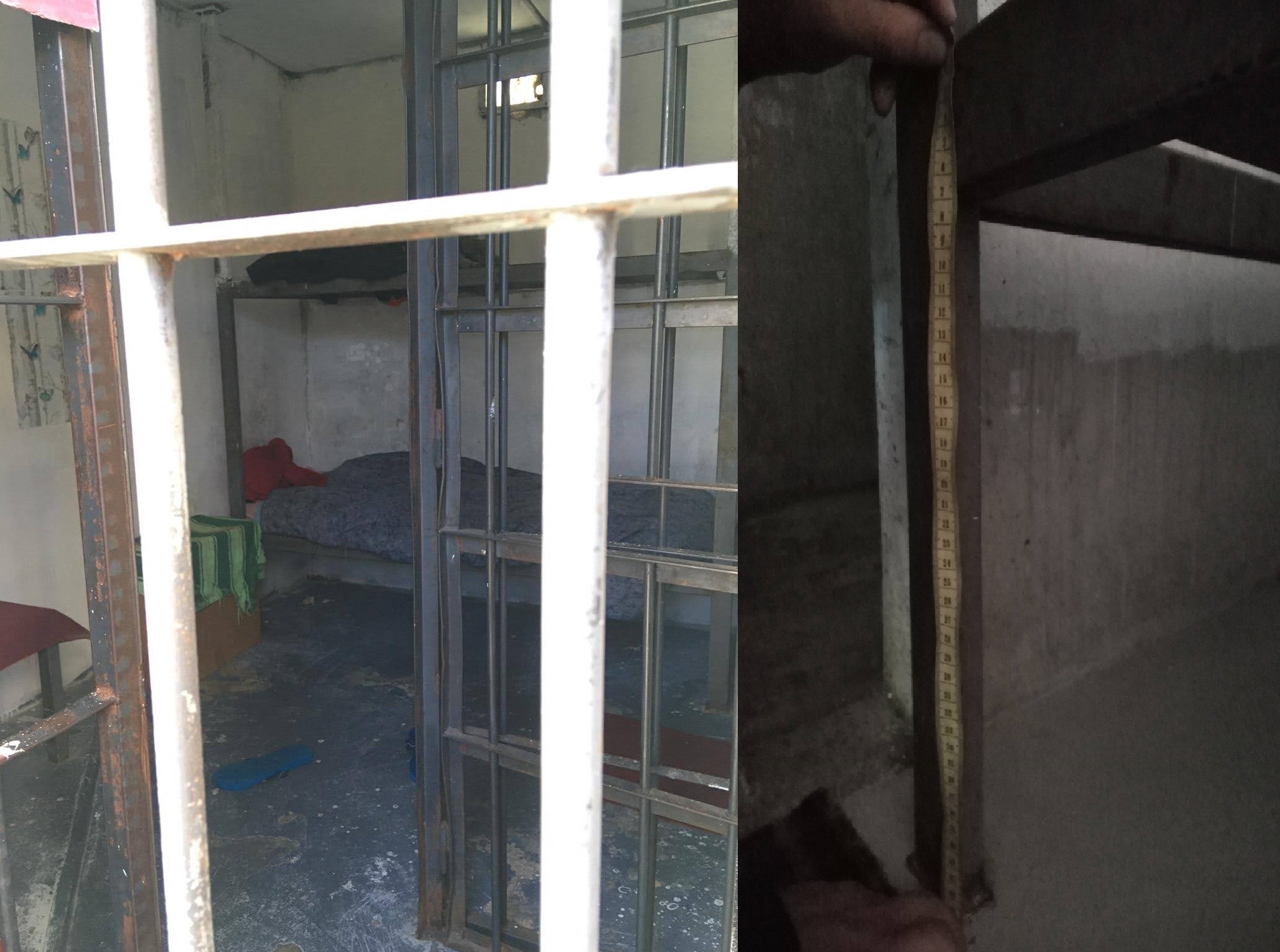 Fotos de celda y altura de la cama