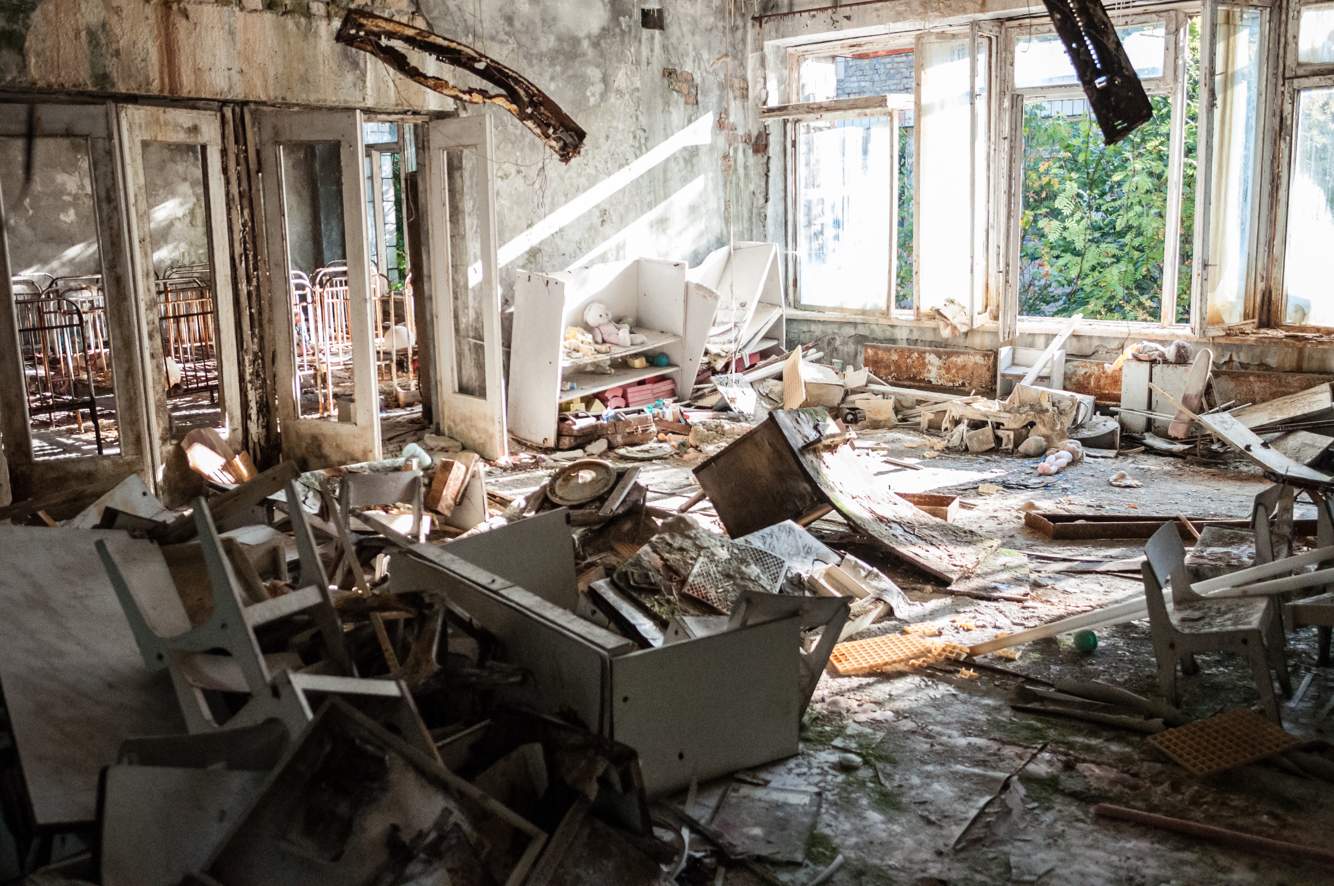 Interior de una casa destrozada
