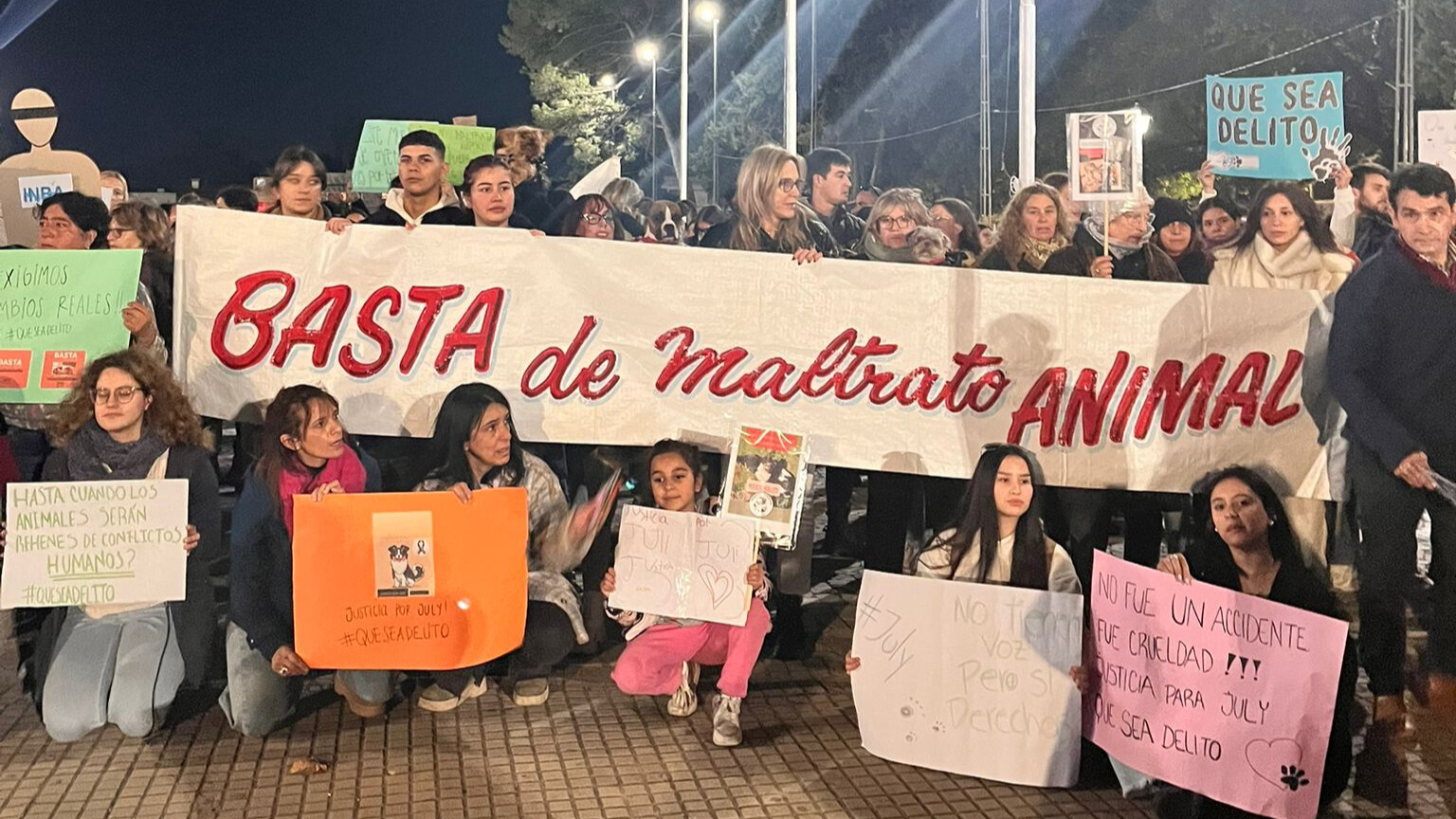 Movilización  en defensa de los animales. Basta de maltrato animal.