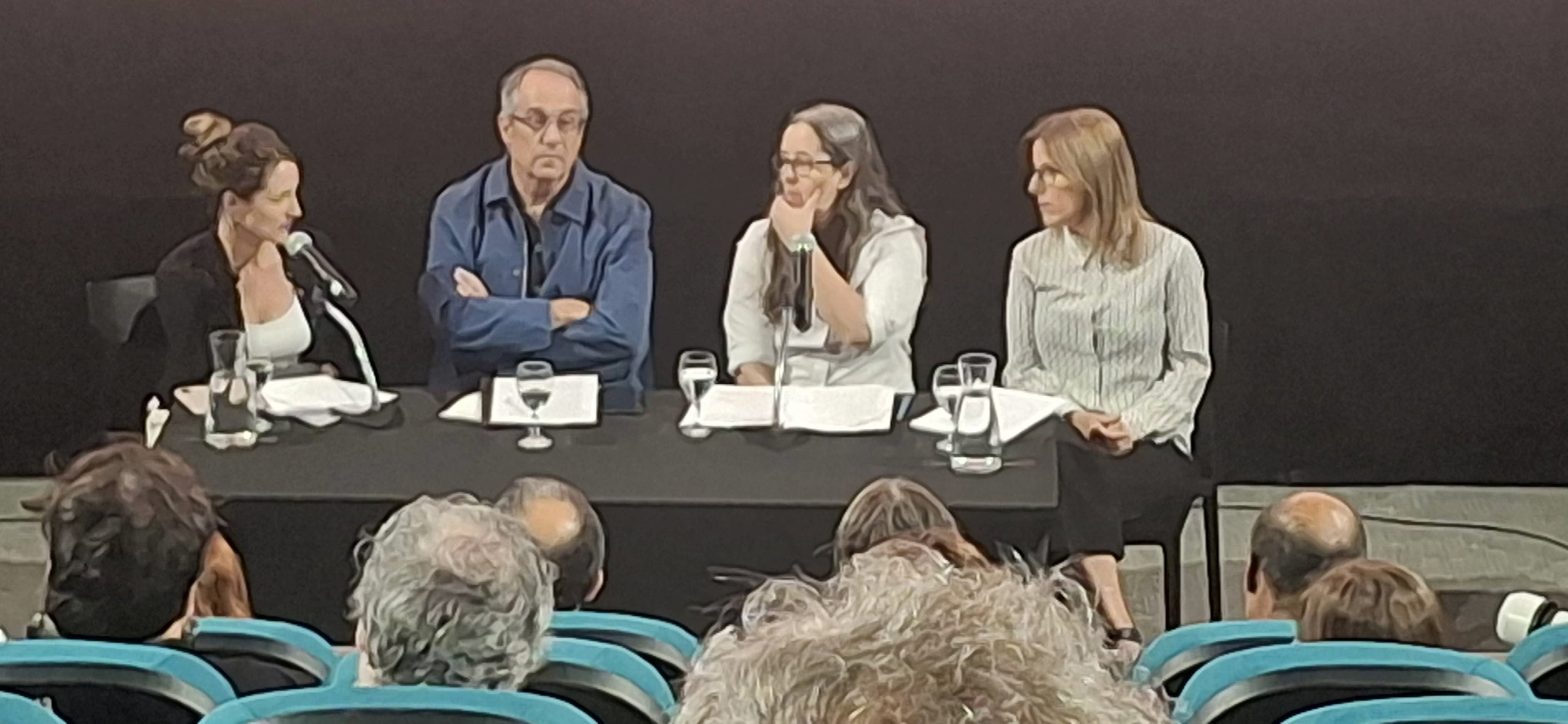 Débora Quirring directora de cultura de la Intendencia de Montevideo, José Carlos Mahía, Ministro de Educación y Cultura; María José Santacreu, directora de Cinemateca y Alejandra Trelles, directora artística del festival