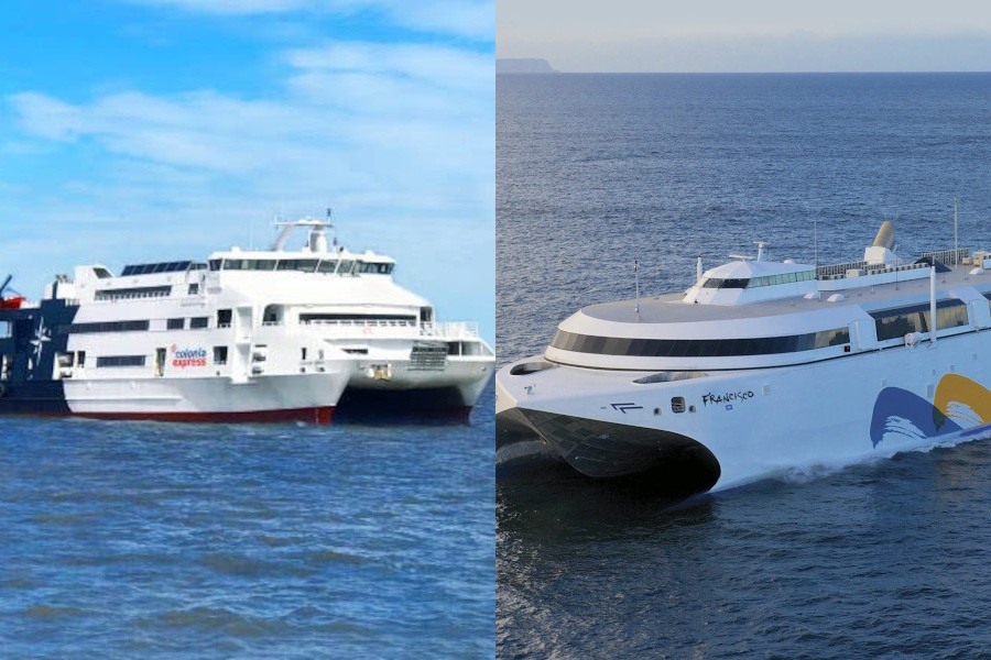 Colonia Express y Buquebus en el Río de la Plata