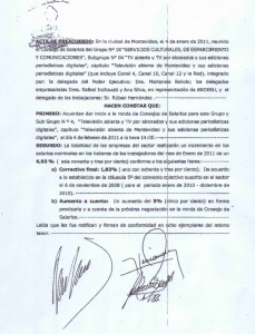 Firma de preacuerdos en el sector TV