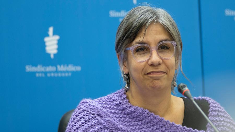 Zaida Arteta, durante la asunción del nuevo Comité Ejecutivo del SMU. 
