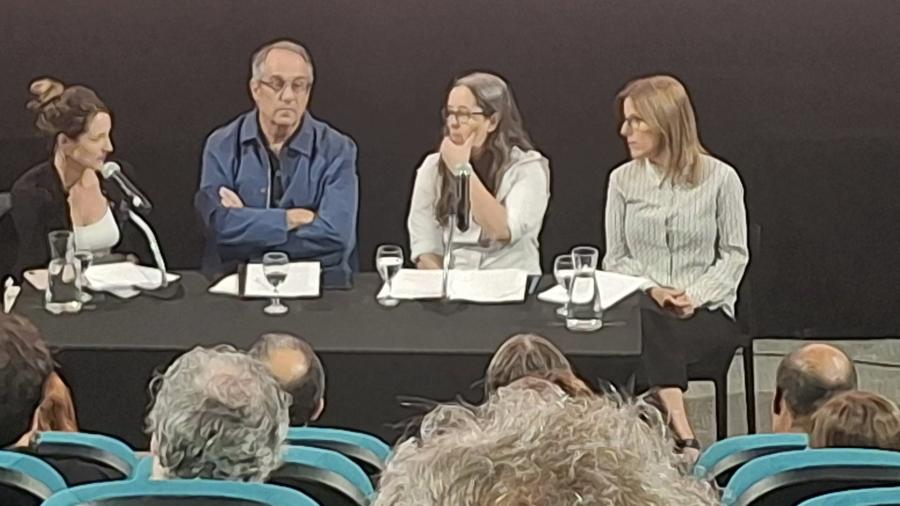 Débora Quirring directora de cultura de la Intendencia de Montevideo, José Carlos Mahía, Ministro de Educación y Cultura; María José Santacreu, directora de Cinemateca y Alejandra Trelles, directora artística del festival