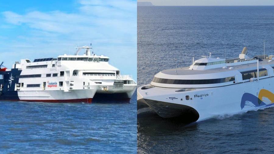 Colonia Express y Buquebus en el Río de la Plata
