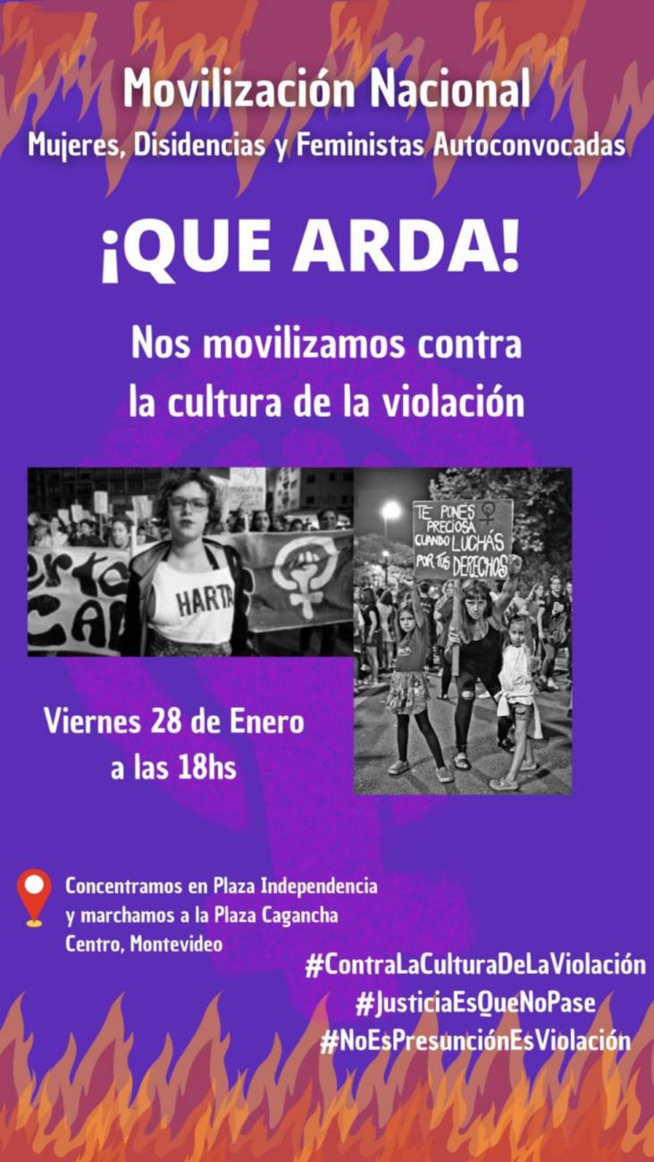 Convocatoria - Movilización contra la cultura de la violación - 28 de enero 2022