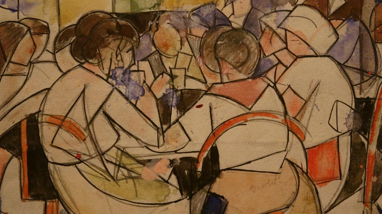 Estudio. 1919. Acuarela y lápiz sobre papel. Colección MNAV