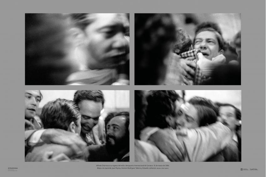 Alfredo Zitarrosa a su regreso del exilio. Aeropuerto Internacional de Carrasco. 