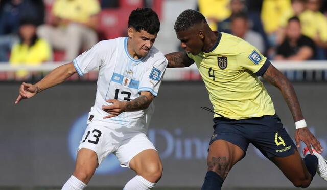 Maximiliano Araújo jugada previa gol de Uruguay