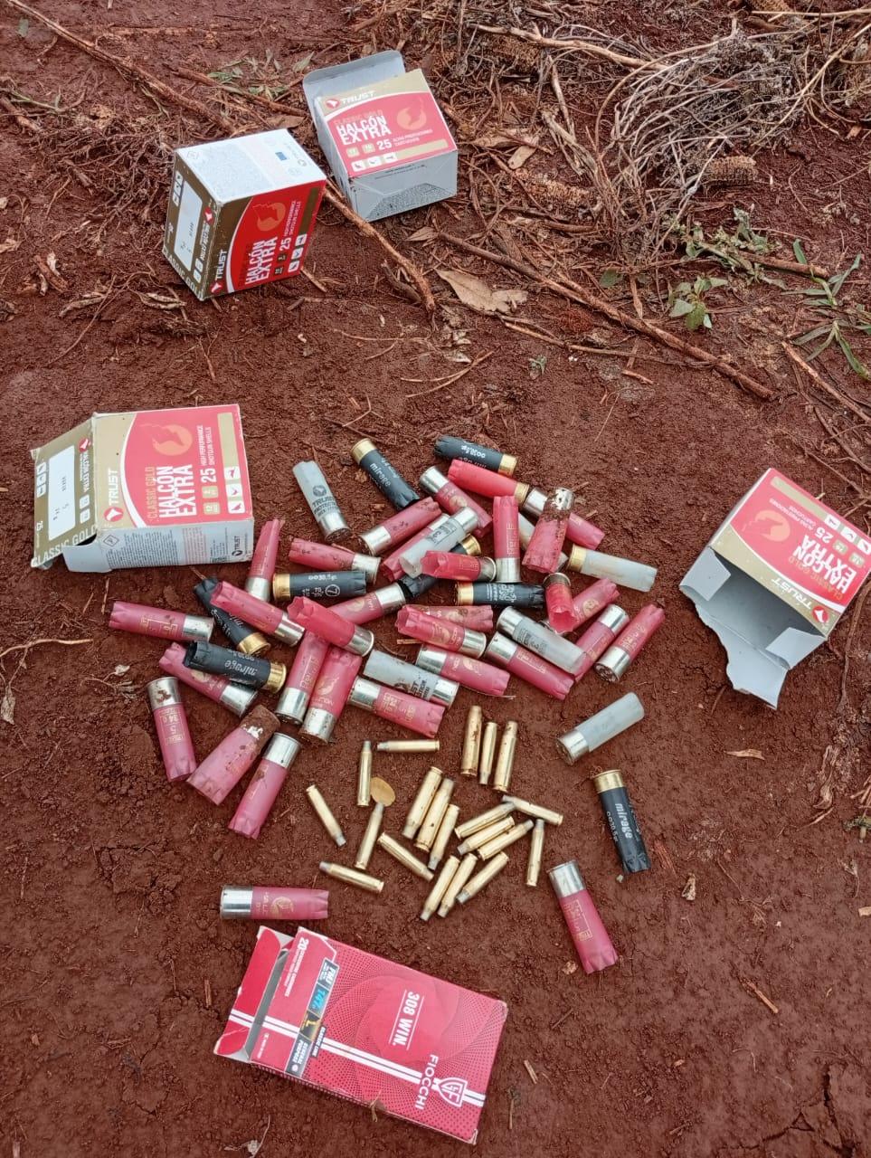 Algunos proyectiles encontrados en la zona