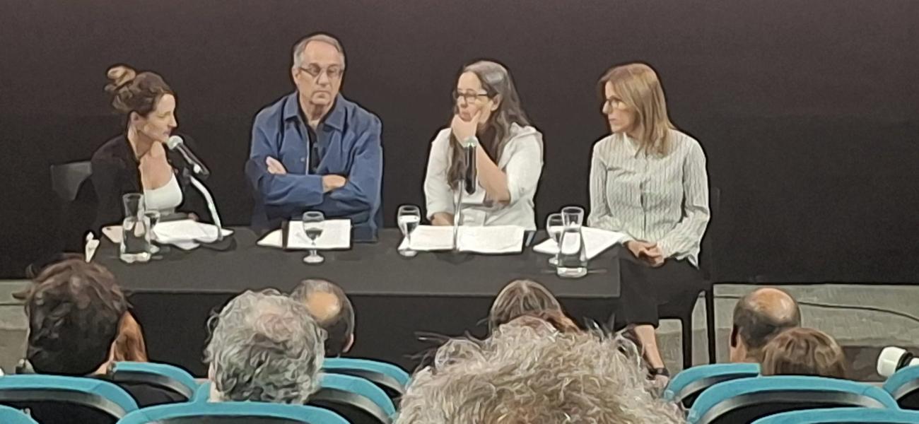 Débora Quirring directora de cultura de la Intendencia de Montevideo, José Carlos Mahía, Ministro de Educación y Cultura; María José Santacreu, directora de Cinemateca y Alejandra Trelles, directora artística del festival